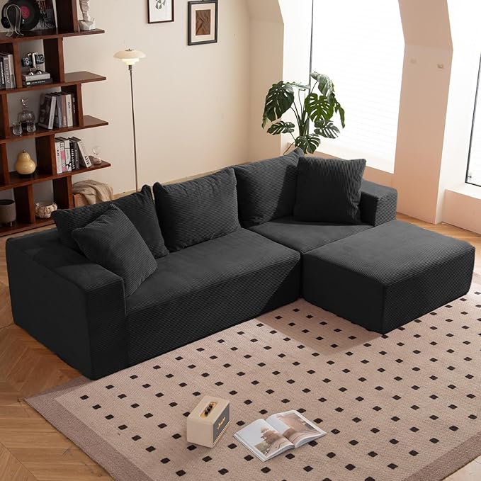 Modular Sectional Sofa, Corduroy Cloud Couch by RUMBALUXY
