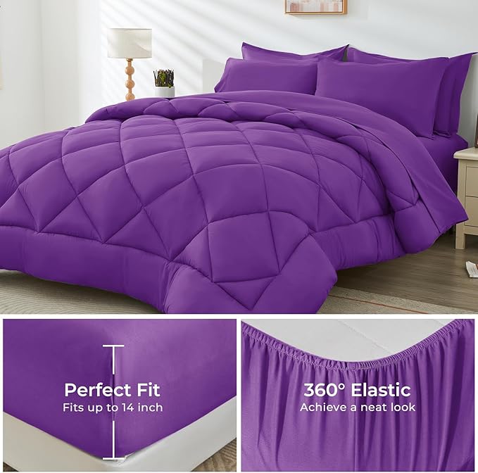 HEVUMYI Purple King Comforter Set - Image 3