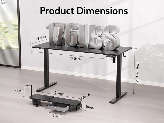 55x24 Inches Electric Standing Desk - Image 3