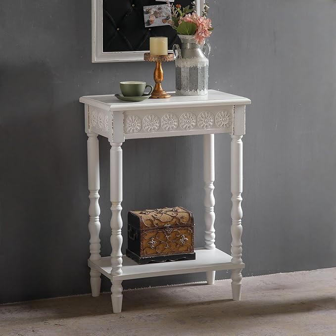 SOFE White Wood End Table, Modern Living Room Side Table, Sofa Couch Table - Image 2