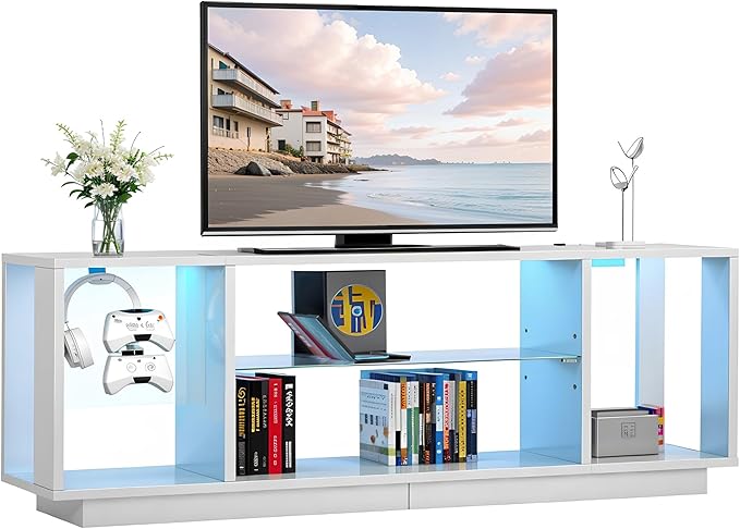 DlandHome LED TV Stand for TVs up to 60inch, Entertainment Center by DlandHome