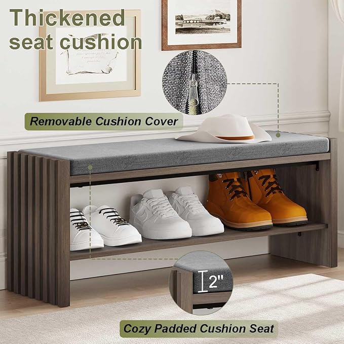 BON AUGURE Shoe Storage Bench, Entryway Bench - Image 3
