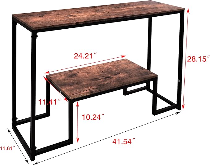 HOMERECOMMEND Console Table Narrow Sofa Tables Industrial Entryway Tables - Image 2