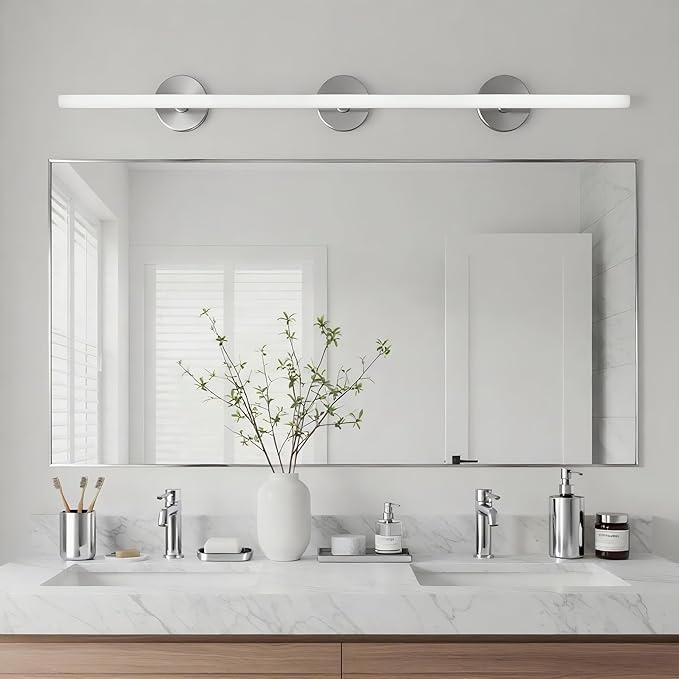 20x40 Inch Nickel Bathroom Mirror by Bonverre
