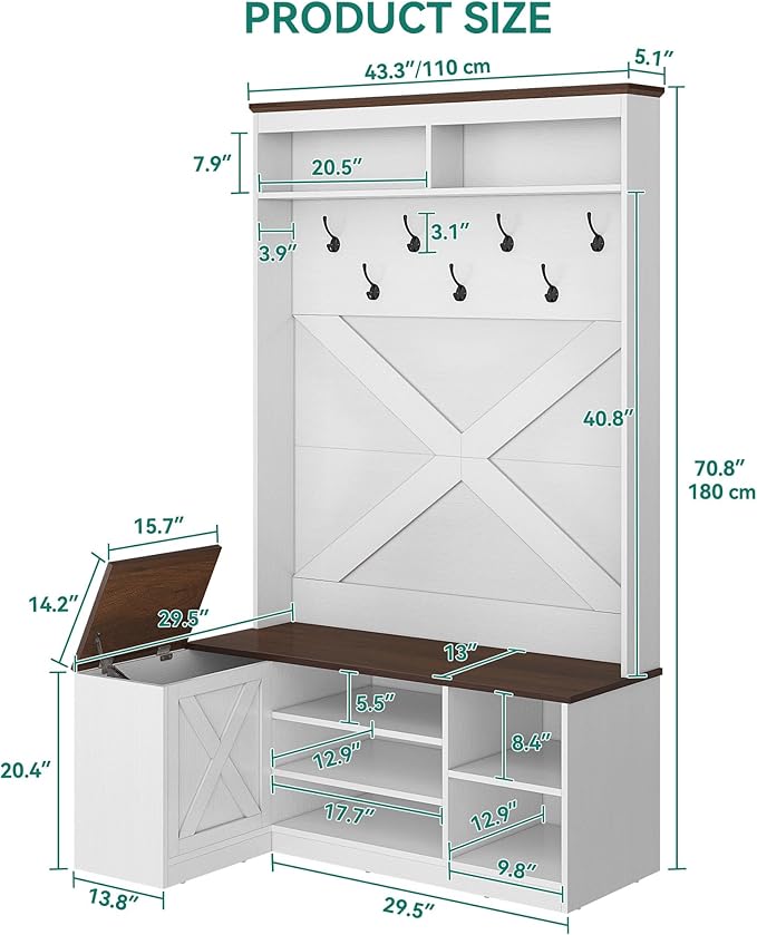 YITAHOME L-Shaped Hall Tree - Image 2