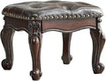 Foot Stool Ottoman with Microfiber Leather Cushion Footrest Sofa Stool by ZIRKOOON