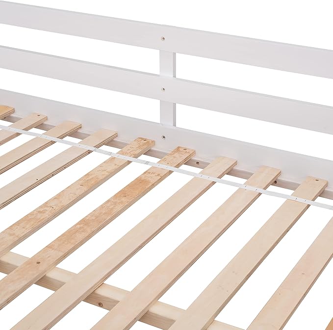 HomSof Full Loft Bed with Guard Rail & Ladder, No Box Spring Needed, Easy - Image 9