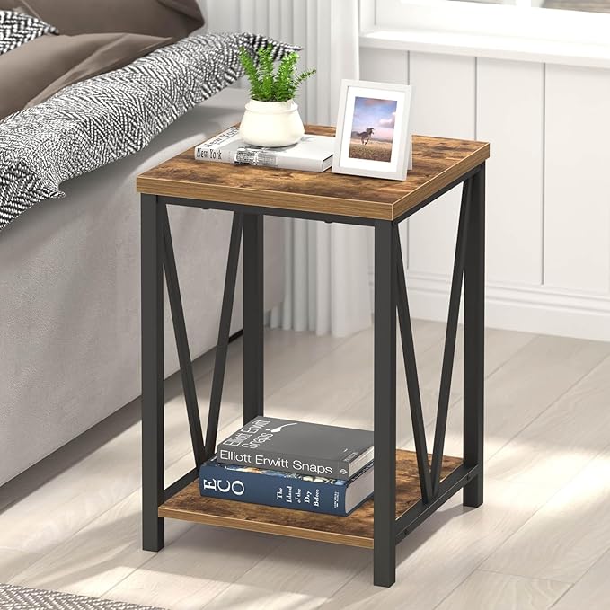 EXCEFUR End Table, Square Side Tables by EXCEFUR