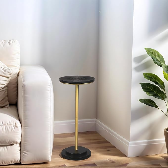 Drink Table Set of 2, Small Round Pedestal Side Table - Image 8