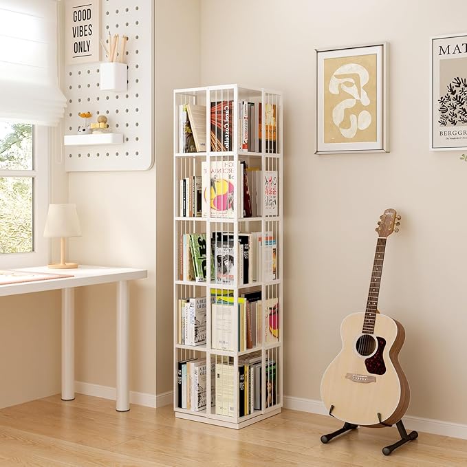 Square Rotating Bookshelf Tower - Image 7