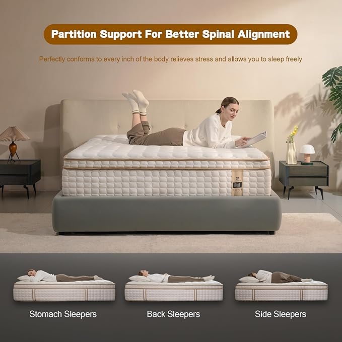 Queen Mattress, 14 Inch Queen Size Mattresses in a Box, Medium Firm Queen - Image 5