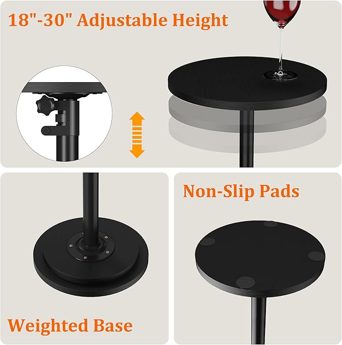 2Pack Drink Table, Small Round Side Table - Image 7