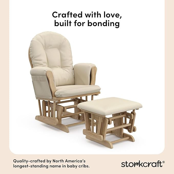 Storkcraft Premium Hoop Glider & Ottoman — GREENGUARD Gold Certified Nursery - Image 4