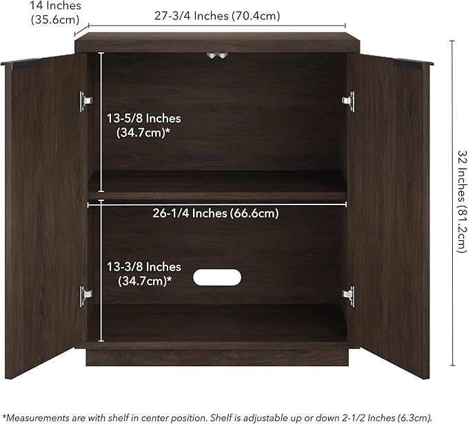 Henn&Hart 28" Wide Rectangular Accent Cabinet in Alder Brown, - Image 10