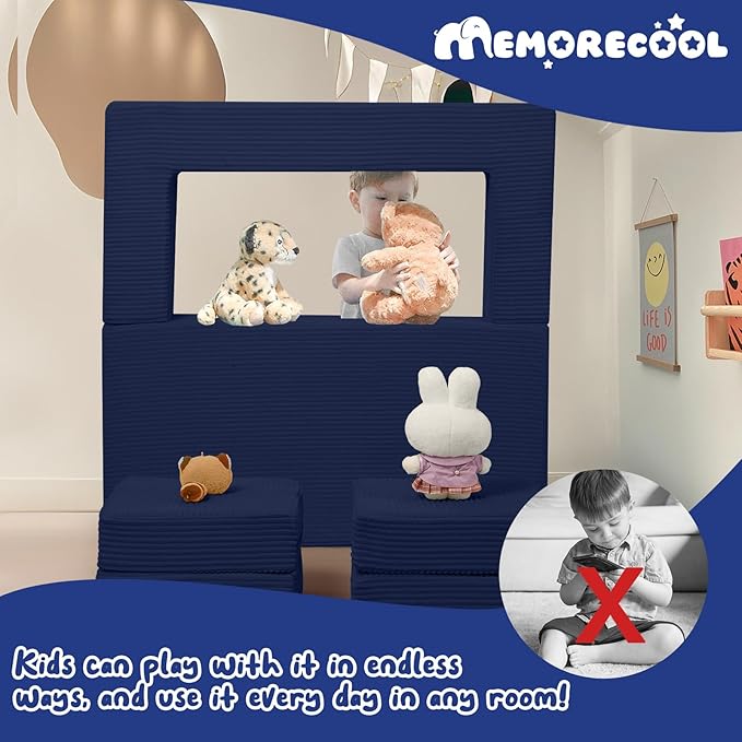 MeMoreCool Modular Kids Couch, Corduroy Play Toddler Couch - Image 5