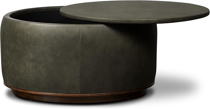 POLY & BARK Herve Storage Ottoman in Olivine Green - Image 4