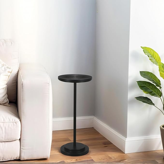 Drink Table Set of 2, Small Round Pedestal Side Table - Image 8