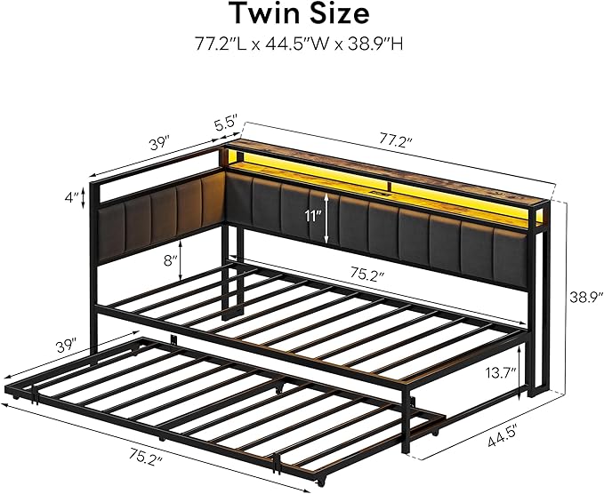 LIKIMIO Corner Twin Bed Frame - Image 2