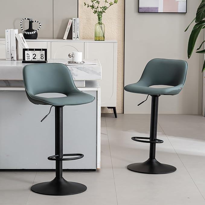 YOUNIKE Bar Stools Set of 2 Modern Swivel Barstools, Adjustable Counter Height - Image 6