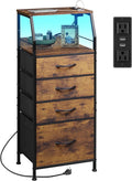 WLIVE 4 Drawer Dresser for Bedroom, Tall Night Stand Bed Side Table, End Table by WLIVE