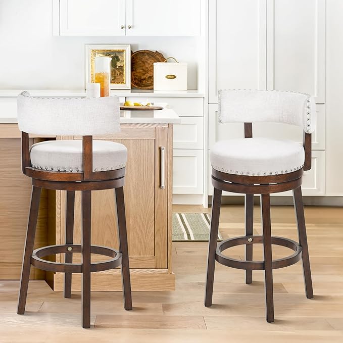 COLAMY Swivel Bar Stools Set of 2, 30 Inch Swivel Bar Height Bar Stools by COLAMYINC