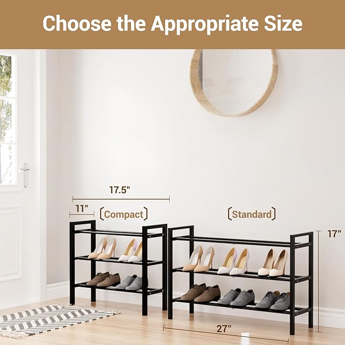Haddockway Bamboo Shoe Rack for Closet, Free Standing Shoe Organizer - Image 3