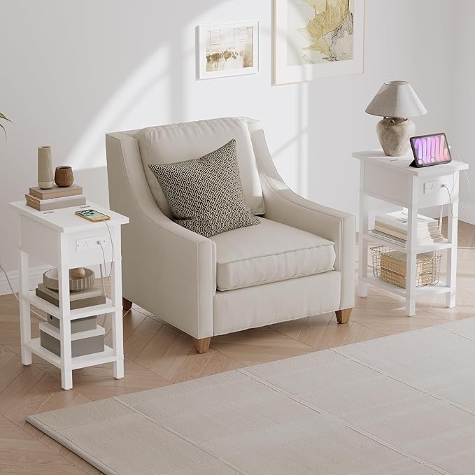 HOOBRO End Table with Charging Station, Flip Top Side Table with USB Ports - Image 7