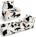 Toddler Chair with Faux Rabbit Fur – 2-in-1 Foldable Kids Couch, Soft Sofa by QIUODO