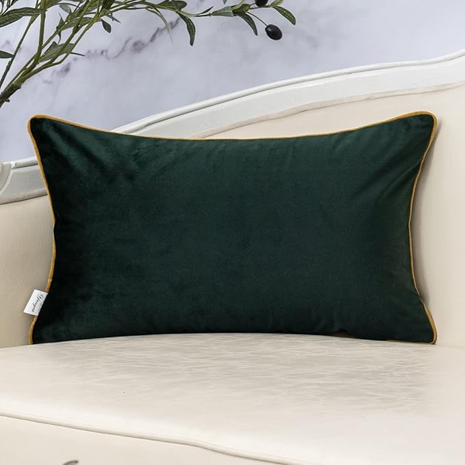 Yangest Green Throw Pillow Cover Wavy Cushion Cover Modern Zippered Rectangular - Image 2