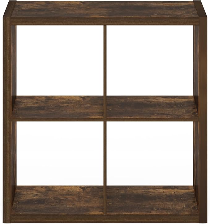 Furinno Cubicle Open Back Decorative Cube Storage Organizer, Amber Pine - Image 9