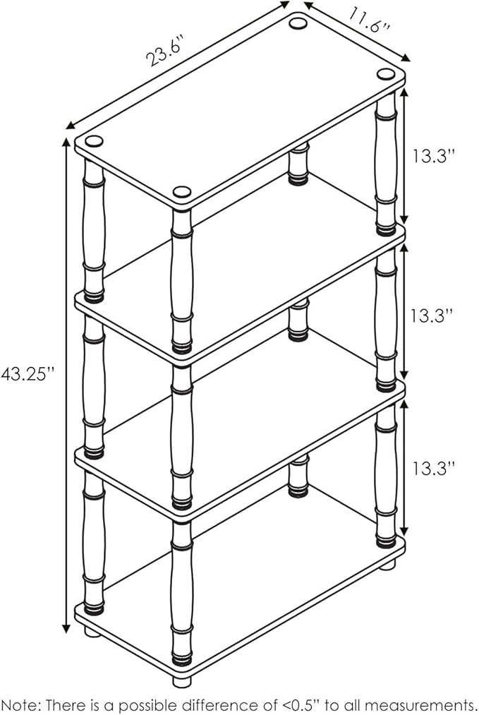Furinno Turn-N-Tube 4-Tier Multipurpose Shelf Display Rack, Classic Tubes - Image 7