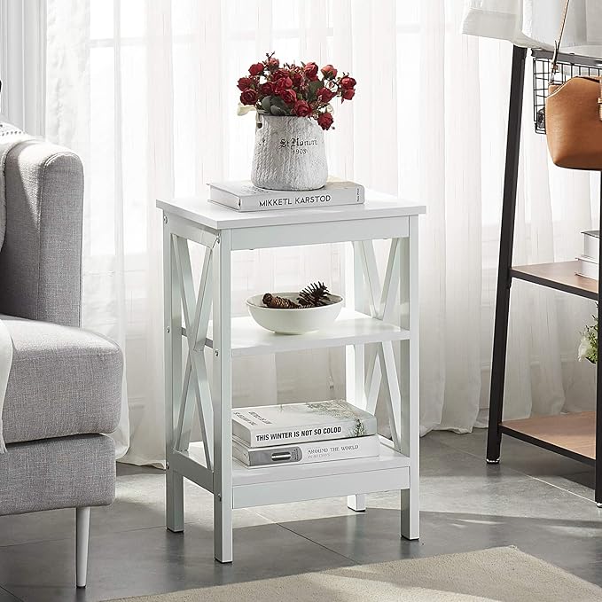 VECELO Modern Nightstands X-Design Side End Table Night Stand - Image 2