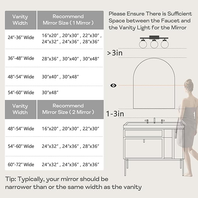 22" x 30" Silver Arched Mirror, Arch Bathroom Vanity Mirror, Modern Aluminum - Image 7