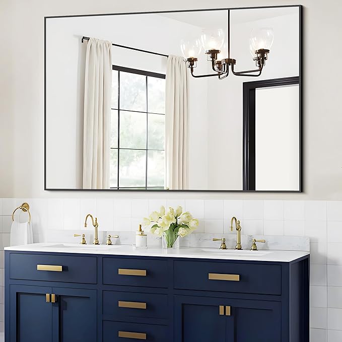 Black Bathroom Mirror, Modern Vanity Wall Mirror - Image 8
