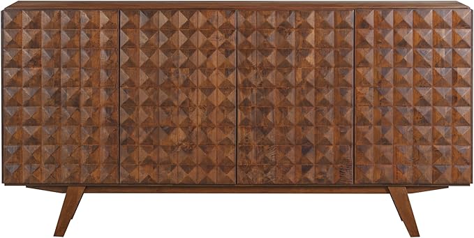 NTC Sapa Mid-Century Modern Solid Wood Sideboard – 4-Door Accent Buffet Cabinet - Image 3