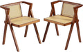 Rattan Dining Chairs Set of 2, Mid-Century Accent Armchair, Wicker Chair by Furlide