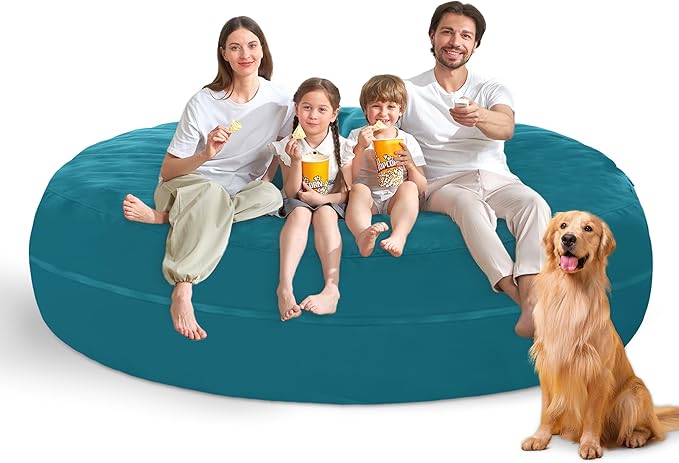 7FT Bean Bag Chair with Ultra Soft Velvet Cover Bean Bag Sofa with Memory Foam by Unknown