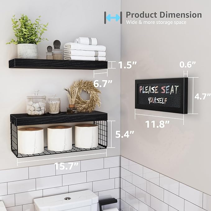 QEEIG Bathroom Shelves Over Toilet - Image 3