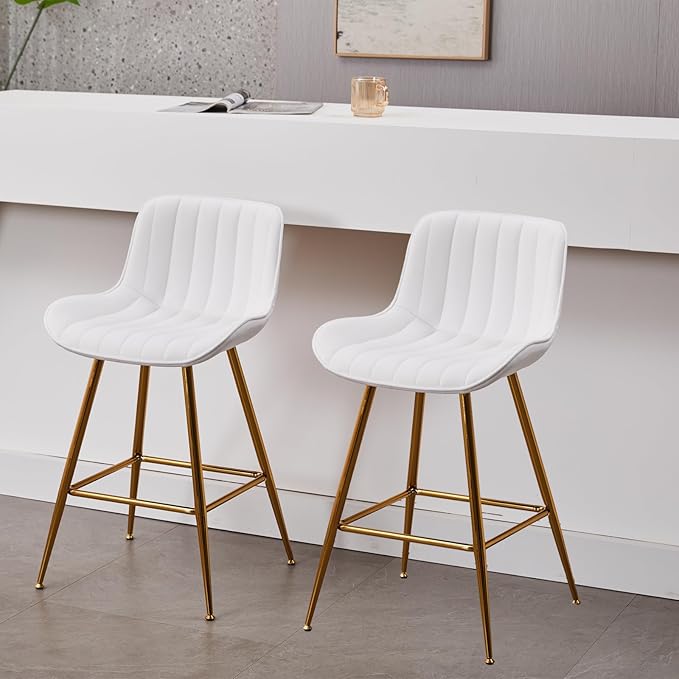 Sidanli Gold Barstools Set of 2, Velvet Stools by Sidanli