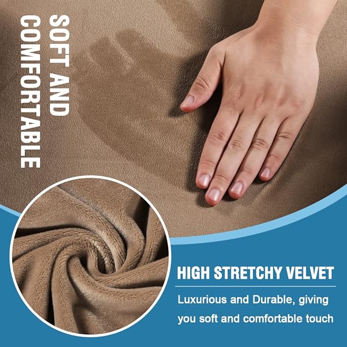 Sofa Cover 4 Piece T Cushion Sofa Slipcovers Thick Velvet Couch Cover Furniture - Image 3
