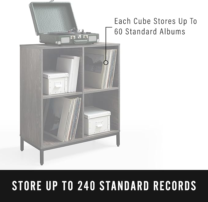 Crosley Furniture Jacobsen Storage Cube Bookcase and Record Player Stand - Image 6