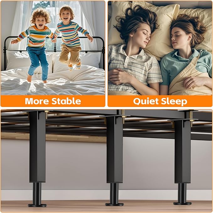 4PCS Adjustable Height Bed Support Legs, 6.2-8 Inch, Metal Heavy Furniture Legs - Image 6