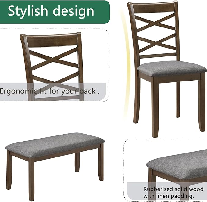 Dining Table Set, Wooden Kitchen Table Set - Image 2