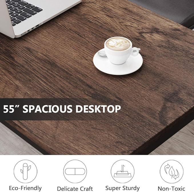 Tribesigns Computer Desk, 55 inch Large Office Desk Computer Table Study - Image 5