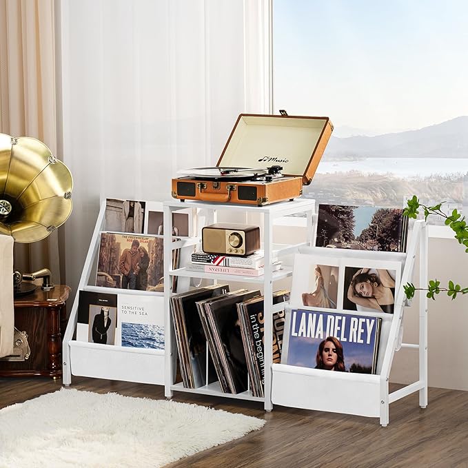 LELELINKY Record Player Table, Turntable Shelf - Image 4