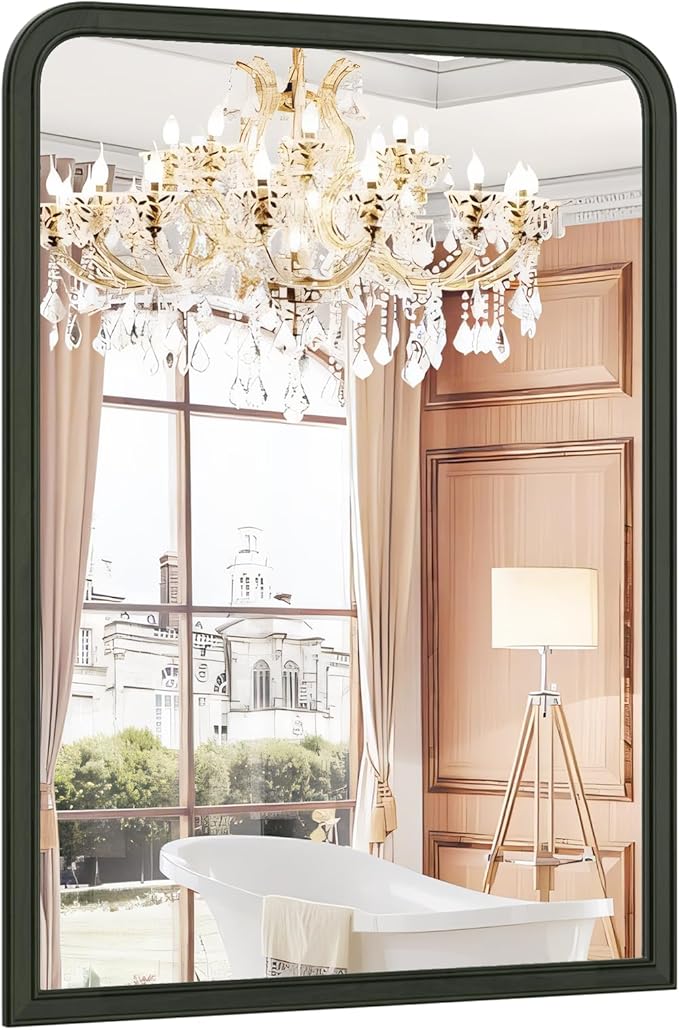 WallBeyond Black Wood Bathroom Mirrors - Image 8