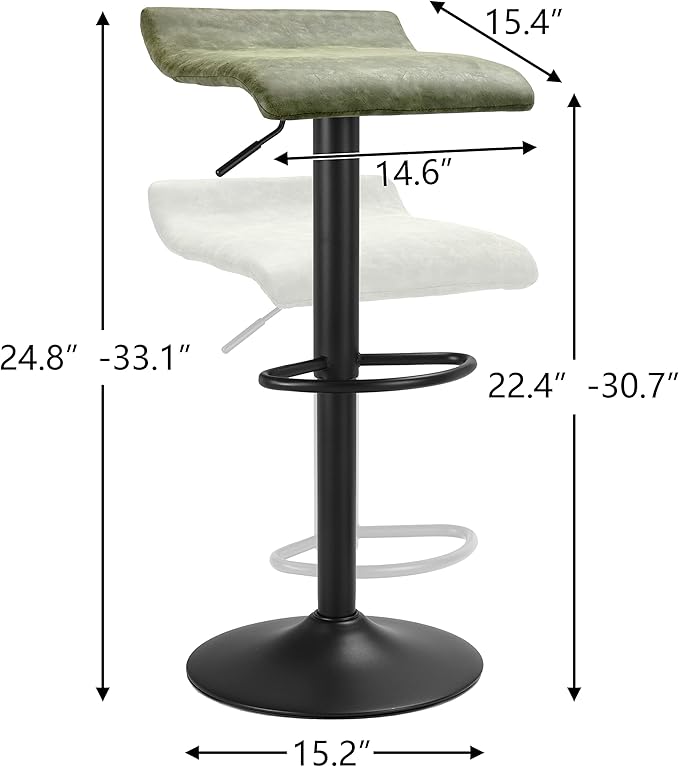 Finnhomy Bar Stools Set of 2 Counter Height, Swivel Barstools - Image 3