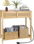 Console Table with Charging Station, Small Vanity Desk by ZYBTtoCreateHappyMemories