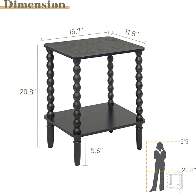 End Tables Set of 2, Small Side Table - Image 3