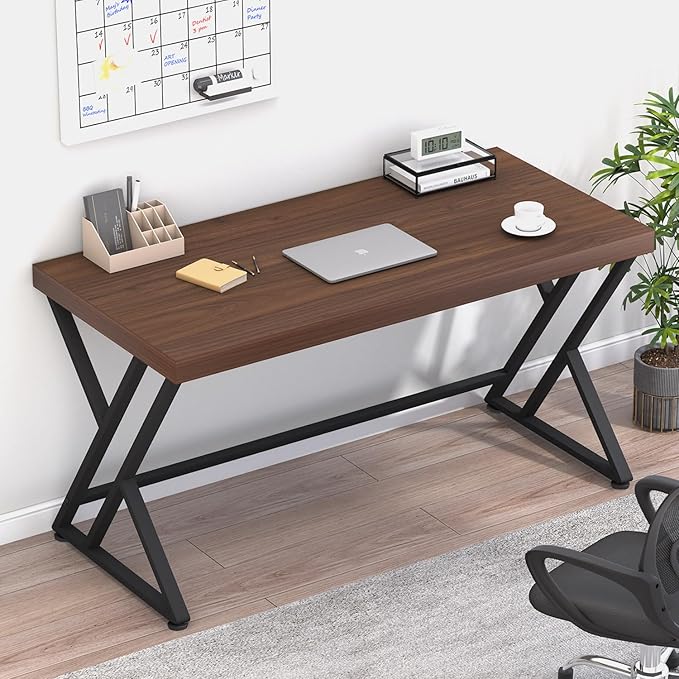 LVB Wood Computer Desk, Rustic Executive Home Office Desk - Image 3